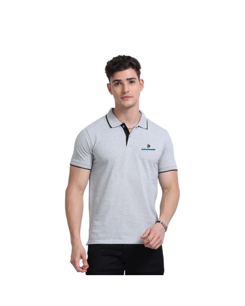 Greys&Blues EcoBlend Polo Tshirt- Grey Melange with Black Tipping